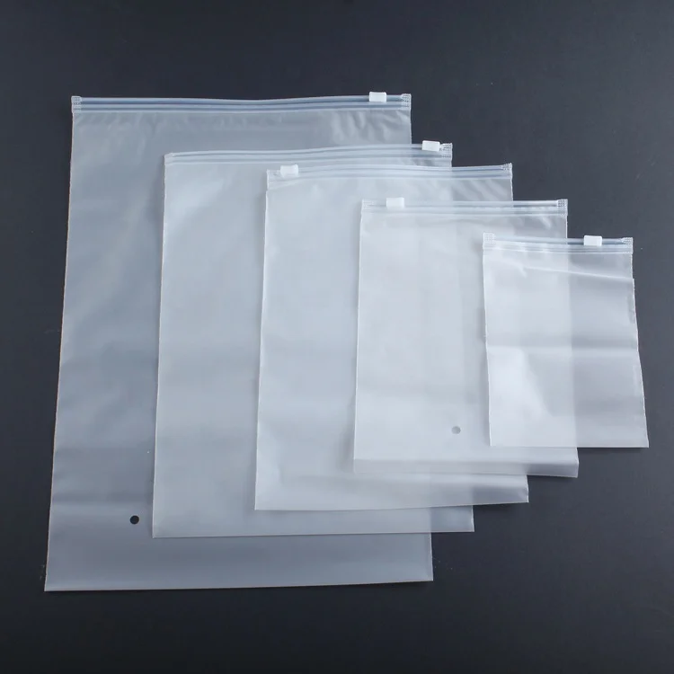 Custom frosted Matte Print Pe Zipper lock Poly Slider Zipper Lock  Plastic Packaging Bag For Clothes Garments