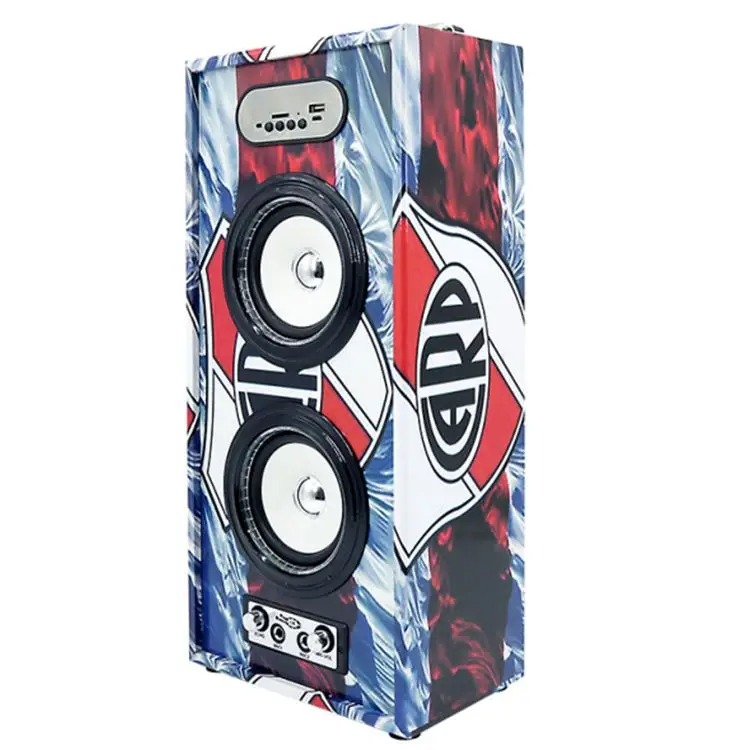 KBQ-167AB  Blue tooth wireless speaker Karaoke function wooden case texture