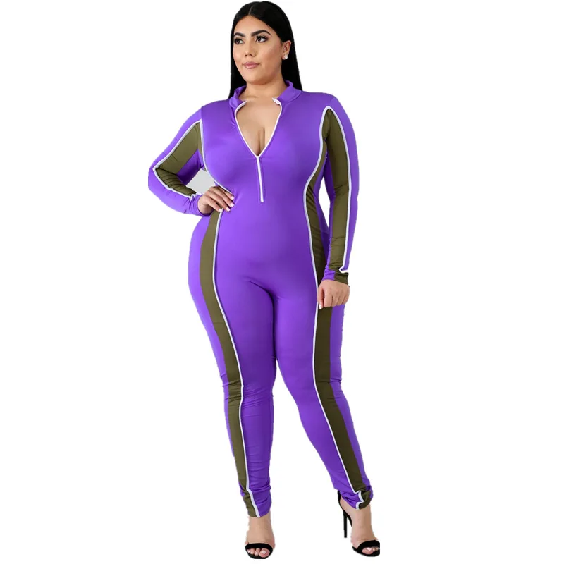 Long Sleeve Sports Legging Atacado Jumpsuit Plus Size Bodycon Jumpsuit for Fat Women