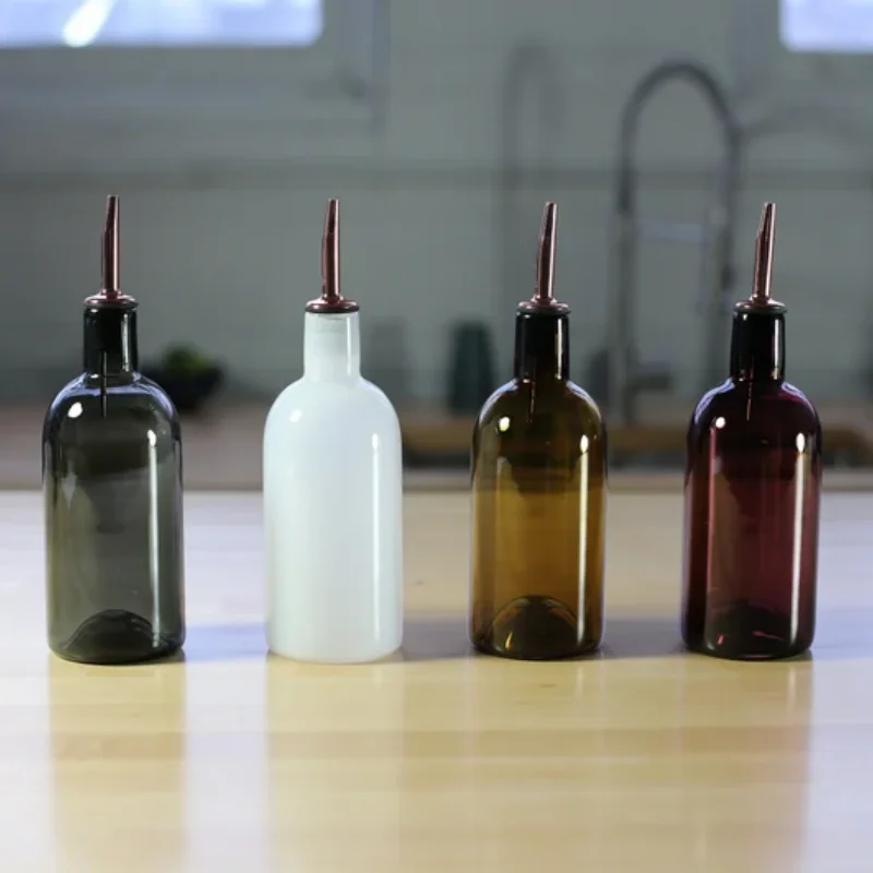 Recyclable Wholesale Oil Vinegar Bottle with dispenser for Kitchen empty Cooking glass bottle for olive oil packaging