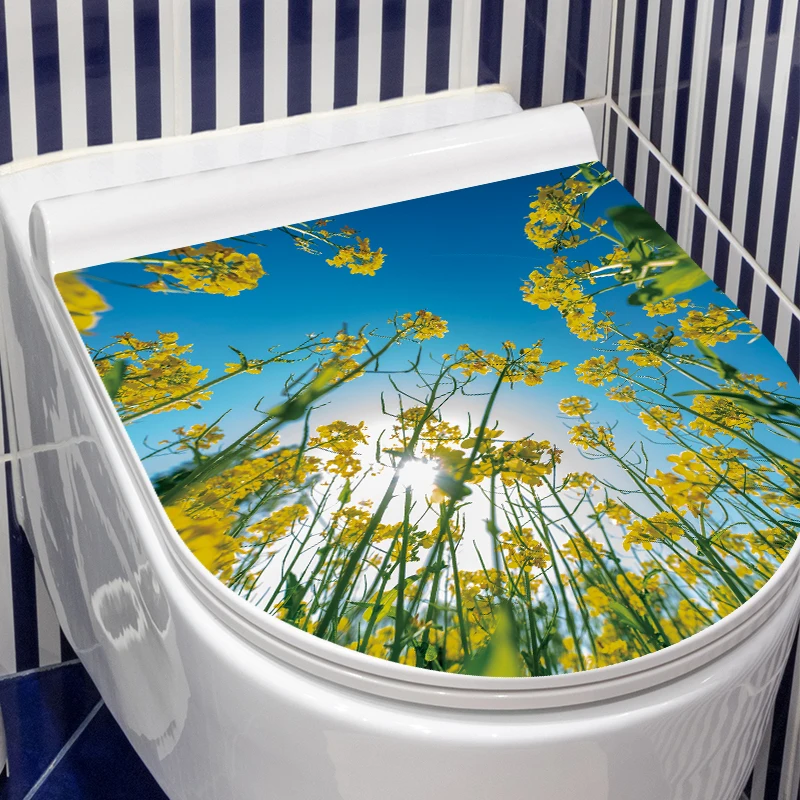 Bathroom toilet decal stickers for toilet seat cover waterproof stickers for bathroom sticker