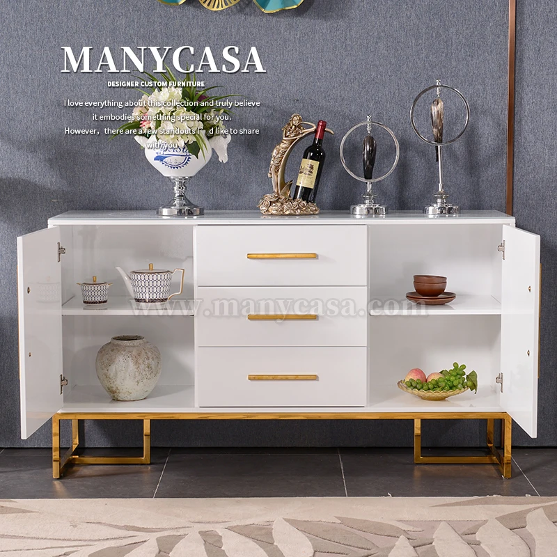 Modern simple light luxury side cabinet wine storage  and  living room wall household tea cabinet
