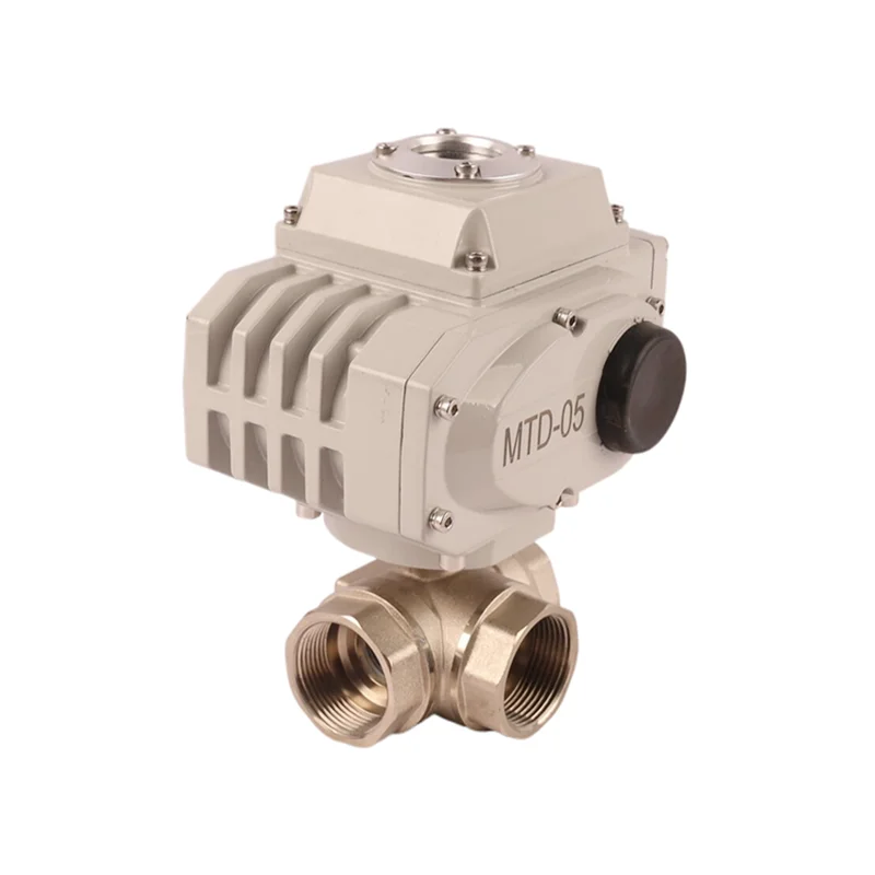 24V DC Motorised Actuators 3 Way 304 Stainless Steel Water Treatment Electric Actuator Ball Valve