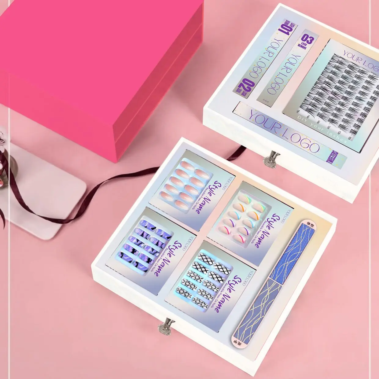 Factory Price Diy Lashes Segmented Kit Wide Thin Band Pre Cut Segmented DIY Cluster Lash Extensions kit