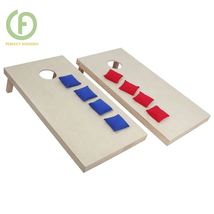 PERFECT Varnished Official Cornhole Bean Bag Ring Toss Game Board with Carry Case / ACO regulation