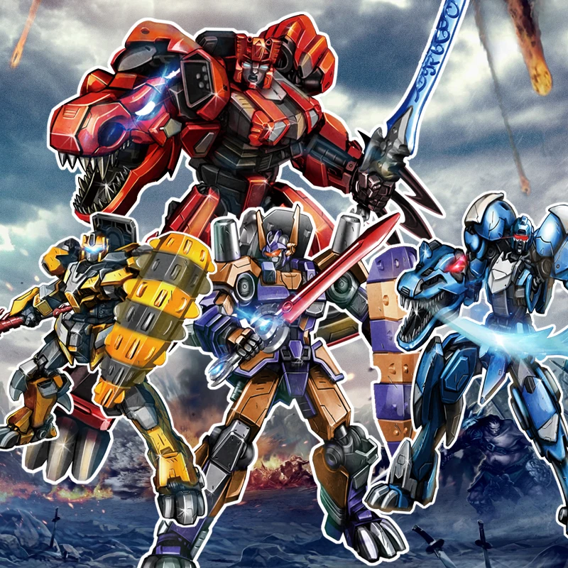 4 PCS Plastic Kids Take Apart Plastic Deformation Action Figure Collection assemble deformer Dinosaur Robot Toy For Boy Gift