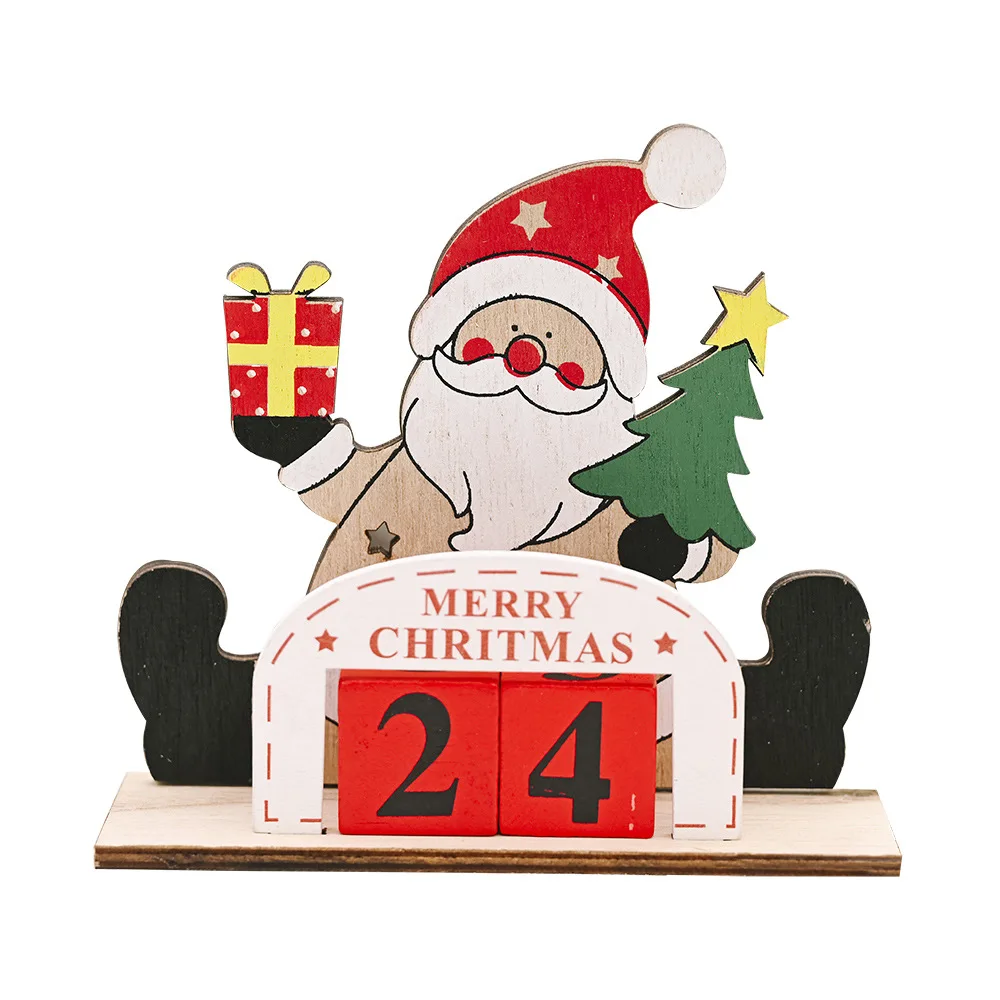 2023 Year Christmas Craft DIY Advent Calendar Boxes SantaClaus Elk Xmas Snowman Decoration Wooden 3D Creative Countdown Calendar