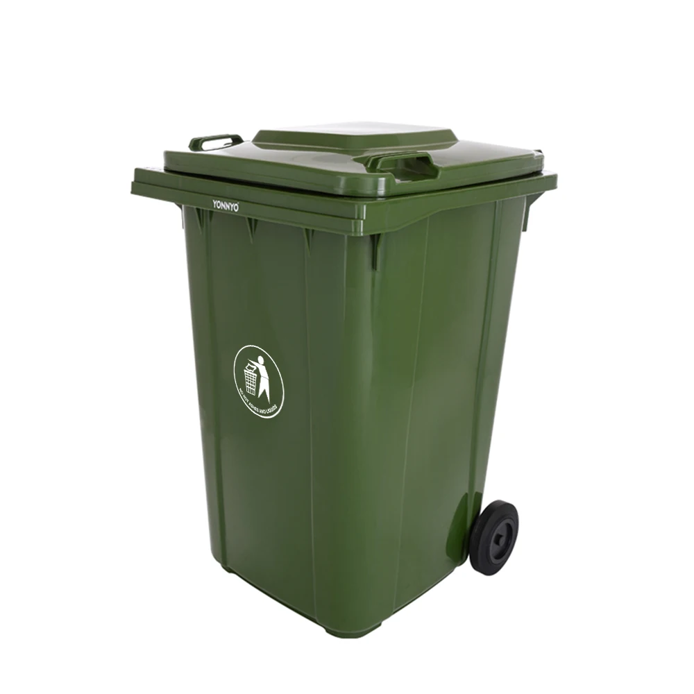 Street 360 liter plastic outside large big recycle trash can garbage waste bin dustbin
