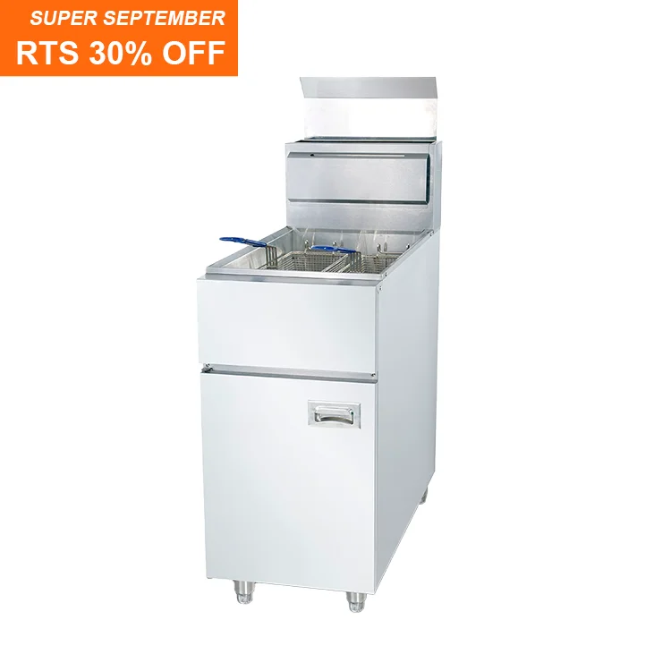 Grace Commercial Restaurant Equipment Freestanding 2 Basket Gas Open Fryer Single Tank Gas Deep Fryer