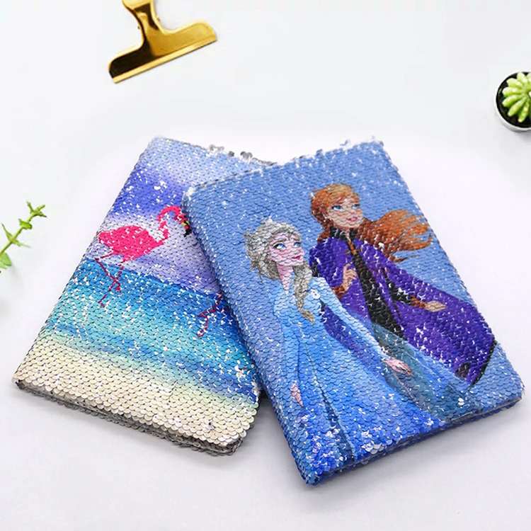 
Hot Sell Writing Student Diary Hardcover Notebook Journal Cartoon Sequin Notebook 