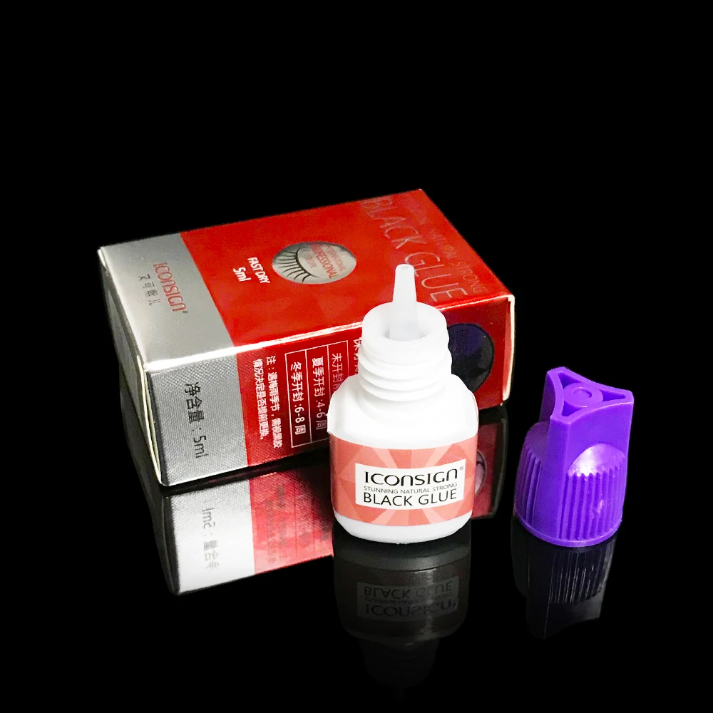 Iconsign 0.3 0.5 lash glue private label fast drying eyelash glue adhesive eyelash extension glue