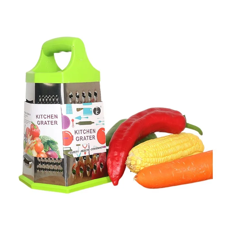 good quality kitchen tool stainless steel multi-function vegetable cheese 6 sides grater cut tool