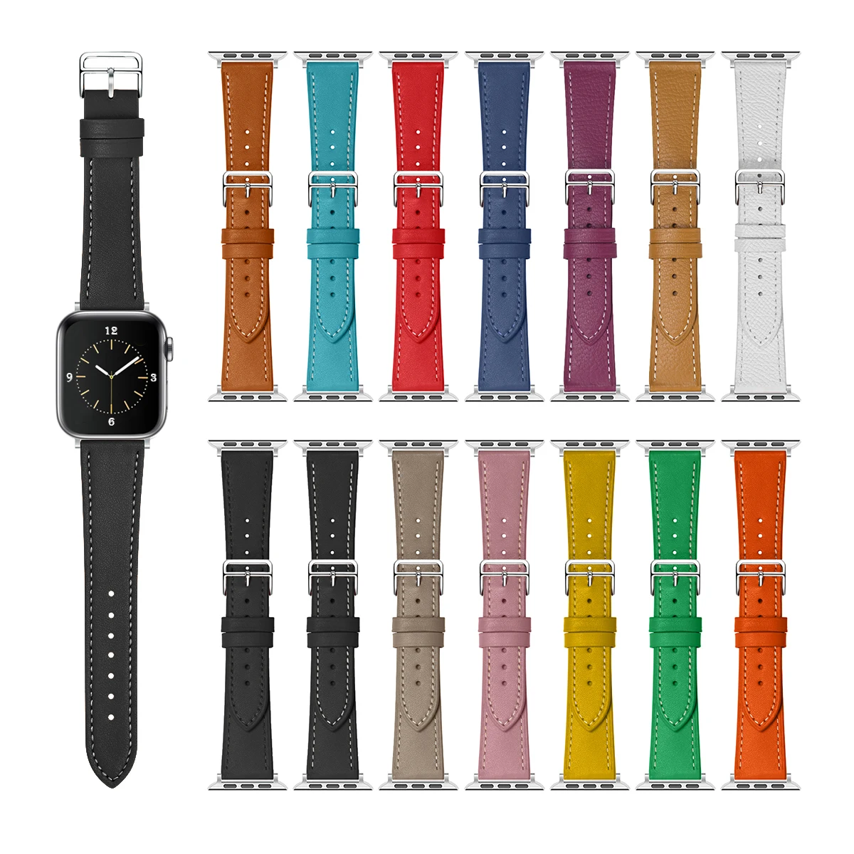 42 мм 44 кожаный ремешок для часов iWatch из натуральной кожи Apple Watch SE 6 5 4 3 2