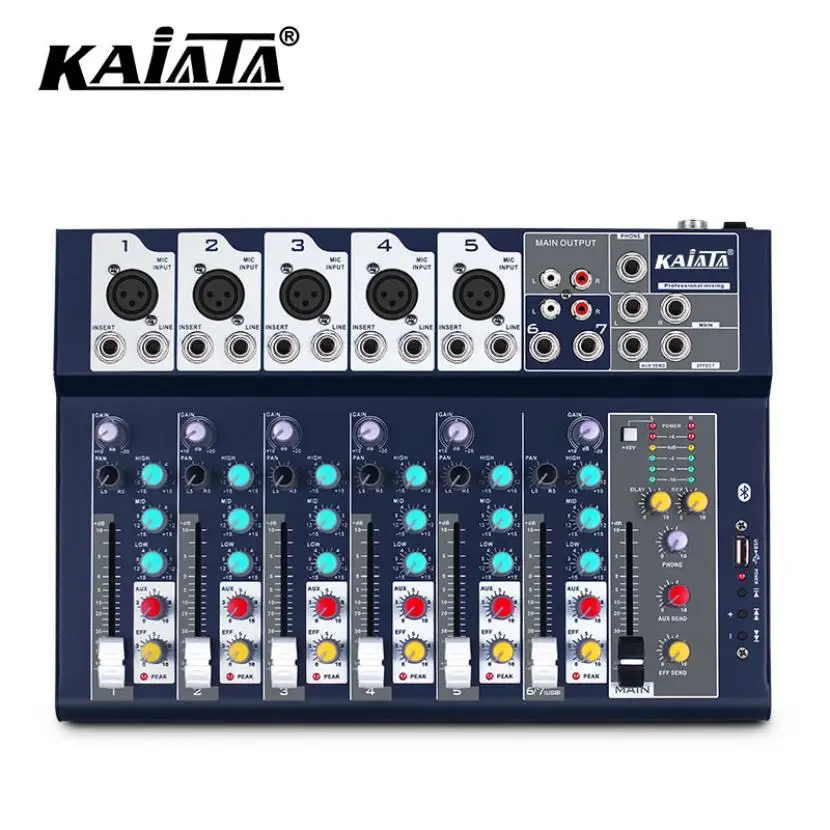KAIKA F7-USB-3 Preferential and practical  DJ controller/ 48V 7 Channel Analog Audio Mixer
