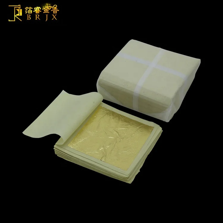 
High quality edible gold leaf sheet gold foil 24k for coffee/ice cream/ food /cake /bakery decoration ingredients 