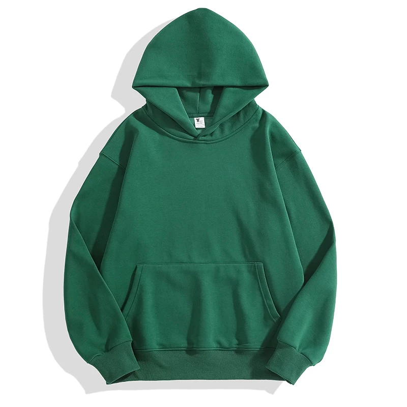 Plain Hoodie 100% Cotton High Quality Cotton Thick Heavy French Terry Pullover Custom Drop Shoulder Fleece Oversized Hoodies