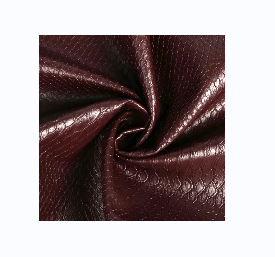 High-quality Fastening mens jackets pu fabric 100%PU  Artificial Leather snake skin pu leather product