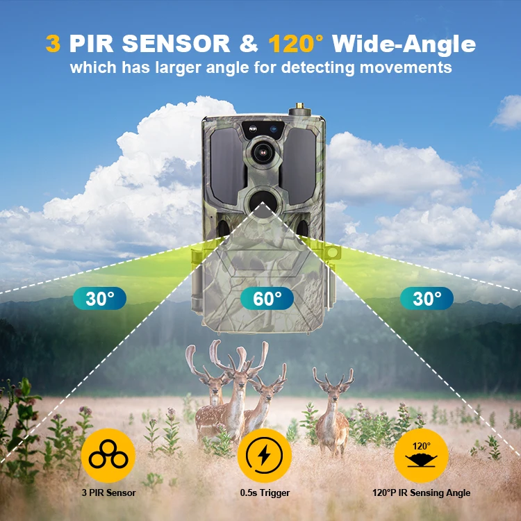 14 MP HD Waterproof 4G Animal Surveillance Monitor Wide Detection Deer Hunting Trail Camera Cloud