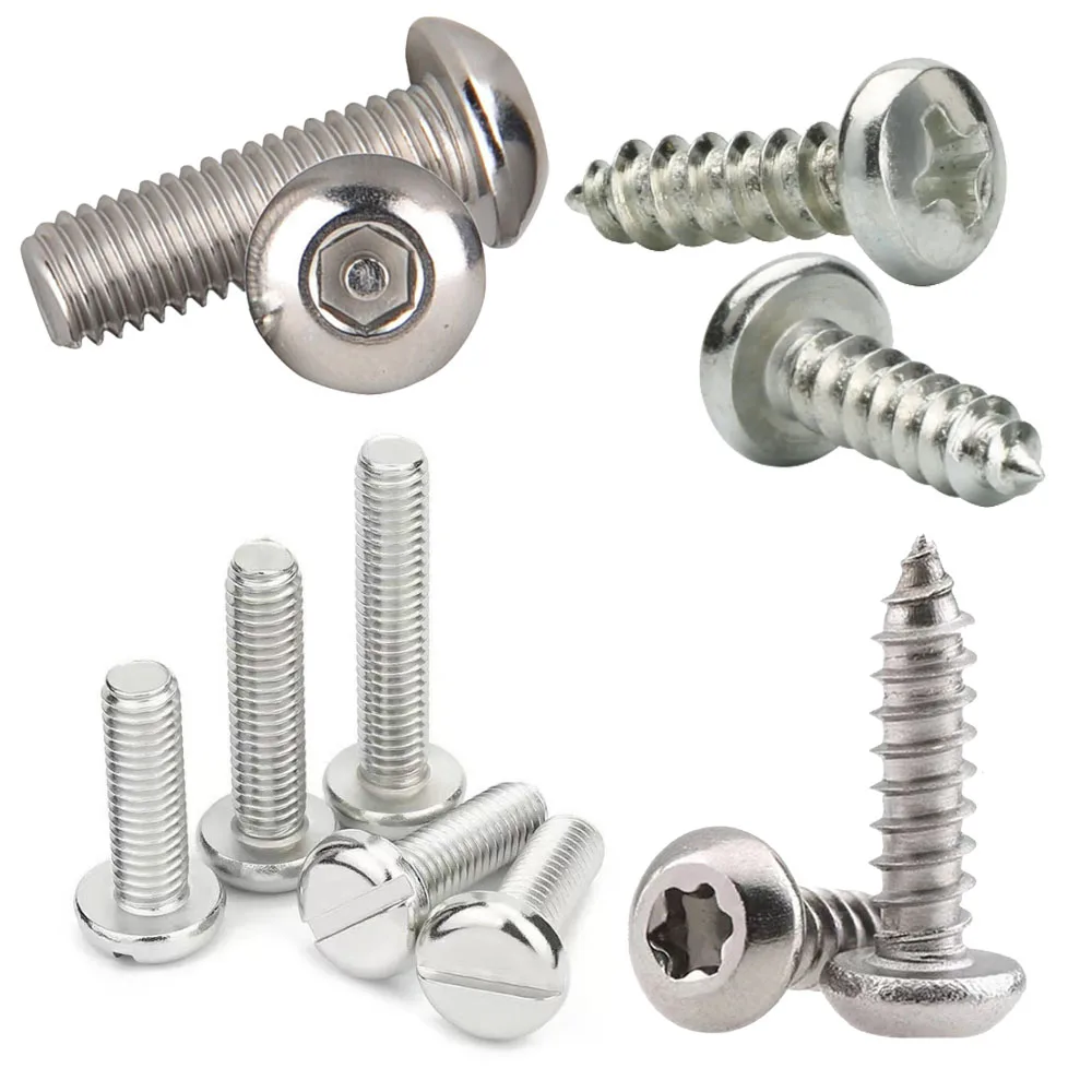 wholesale screws M3 m5 m4 x7mm button head Metal torx 316 stainless steel cross pan head thread bolt self tapping screw