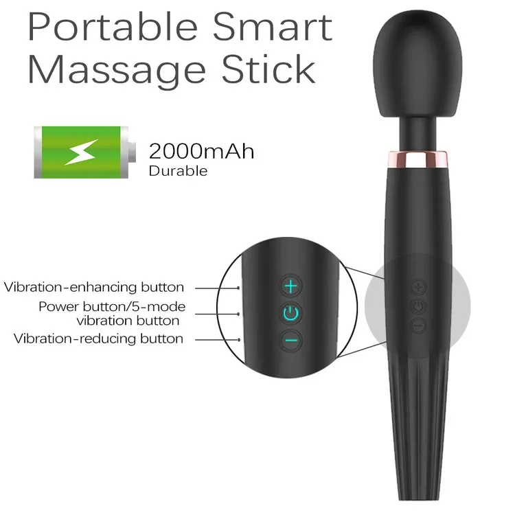 wholesale female rechargeable 5 frequency AV vibrator for whole body  portable masturbation clitoral smart stimulation vibrator