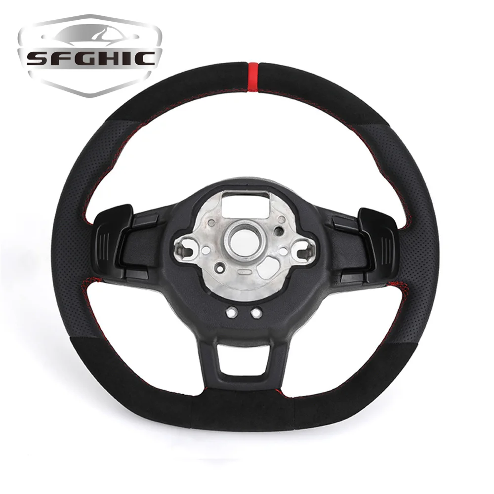 Кожаное рулевое колесо Alcantara R Line Volante для Volkswagen VW Polo Golf MK7.5 MK6 MK7 MK8 Jetta Passat CC B6 B7 B8