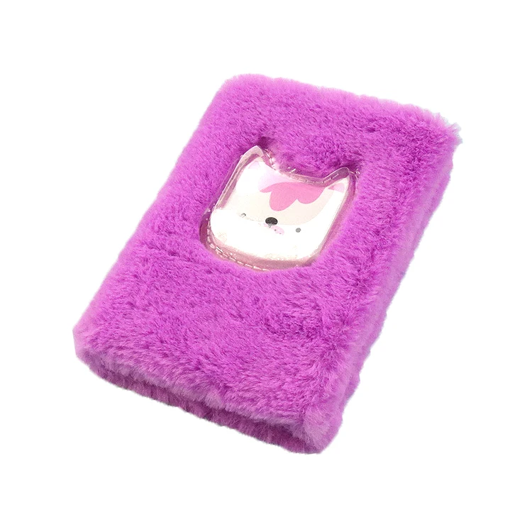 Canton Fair Plush Cover Notebook For girl , Velvet Notebook,The Purple Cat   Kids Plush promotion  Notebooks