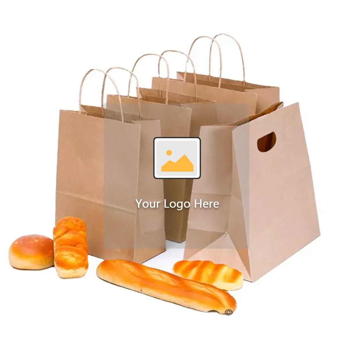 wholesale high quality food kraft packaging tote paper bags custom reusable folding paper bags