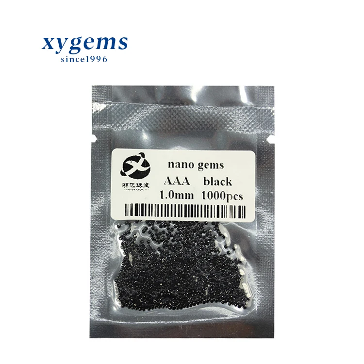 1.0mm black diamond cut loose nano gemstone for making jewelry