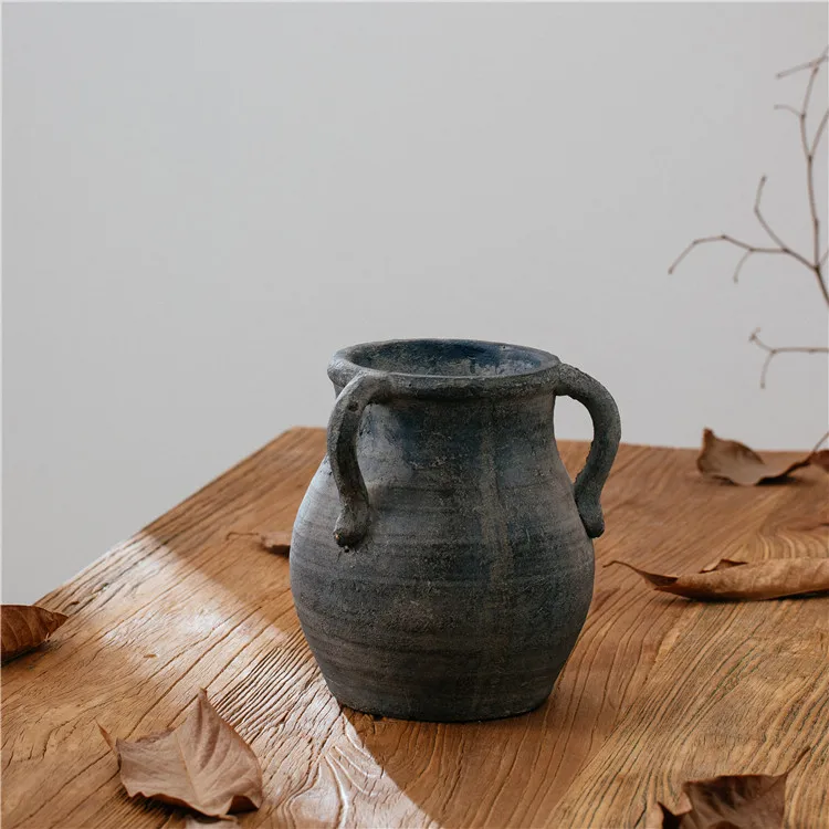 Home & garden supplies indoor dried flower decorative vases antique blue terra cotta vase vintage vase for flowers