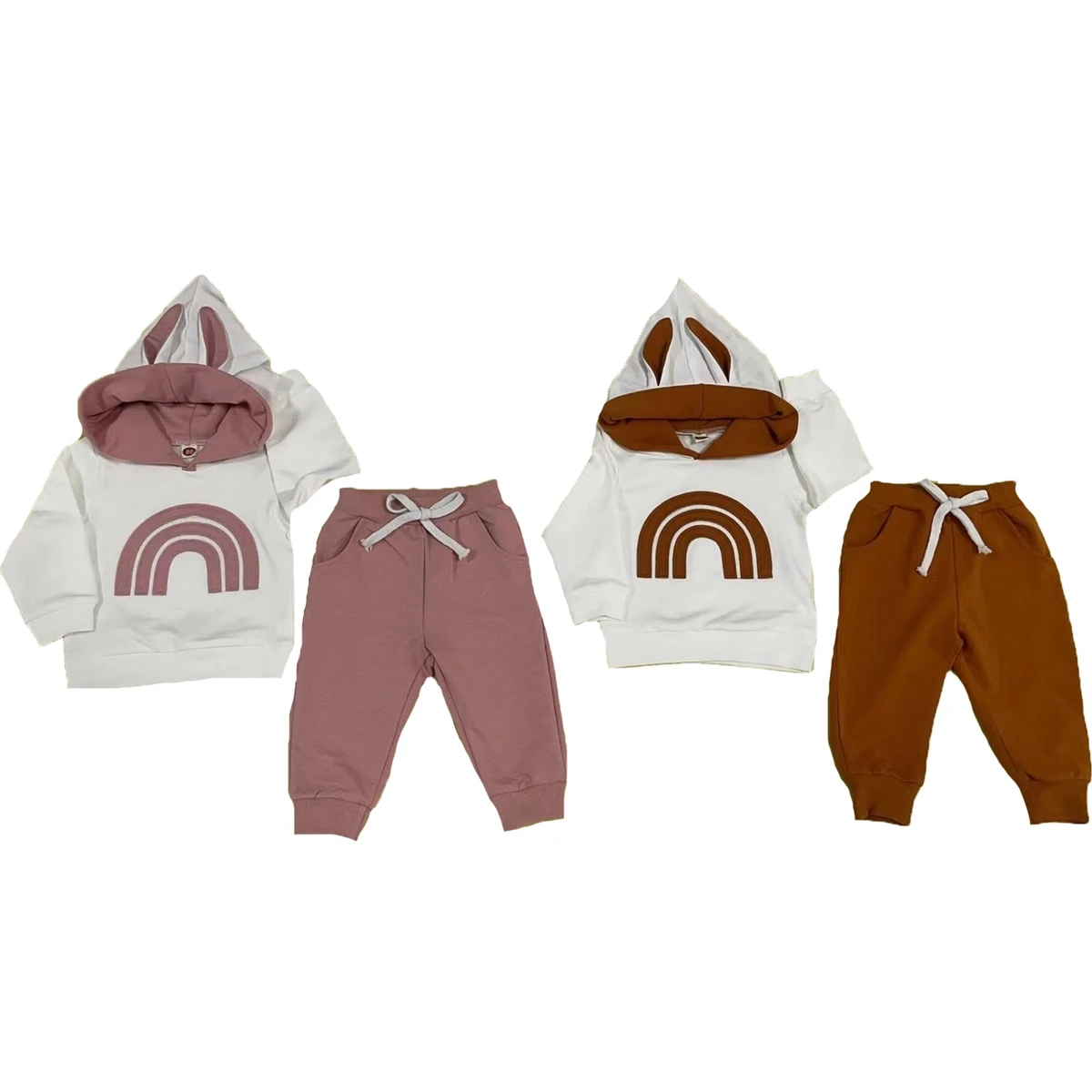 Organic soft French Terry Baby Toddler Outfit set Hooded Sweatsuit Gender Neutral Baby Basic Apparel Two Piece Jogger Lounge Set