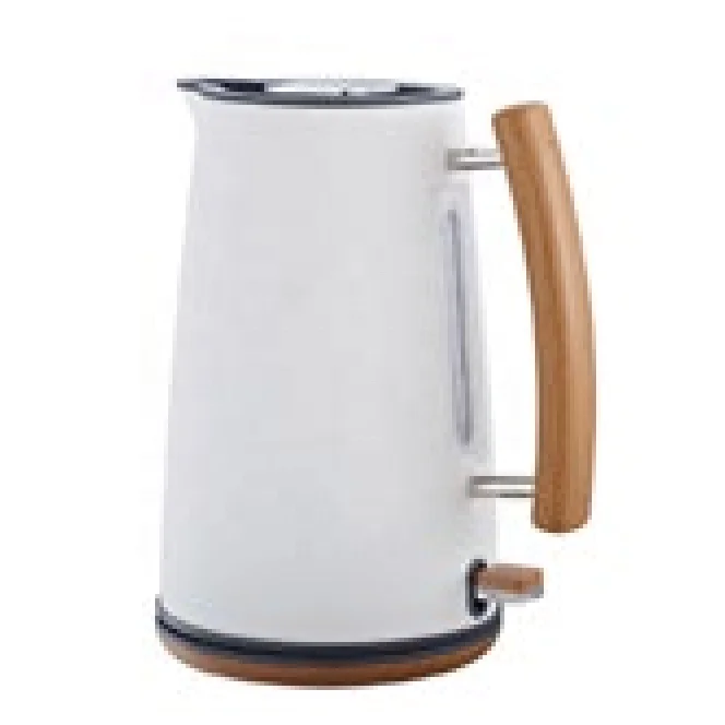 EVERGREEN 1.7L Home Appliance Portable Electric Kettle with Wooden Decoration Handle&Base,Washable Scale Filter Tea Water Kettle