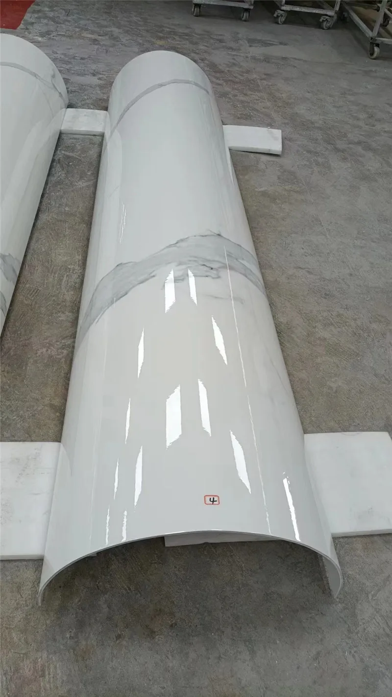 Thermal Bending Sintered Stone Hotel Villa Round-clad Columns Circular Domes Decoration Flexible Sintered Stone Slab