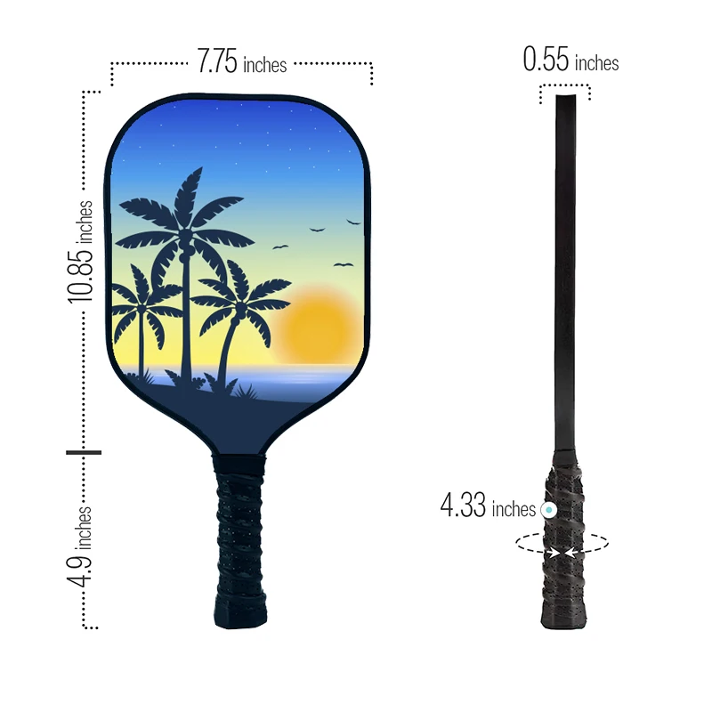 OEM custom UV printing light pickleball paddle termoformed 6.5oz fiber glass pickleball paddles set of 2