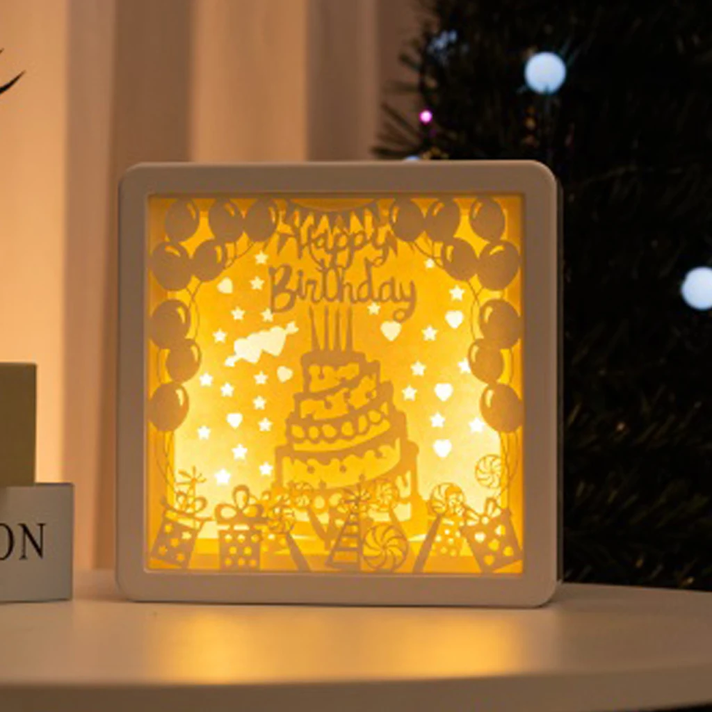 Paper Cut Light Box 3D Shadow Box Frame Wall Art Led Night Light Shadow Box paper carving light
