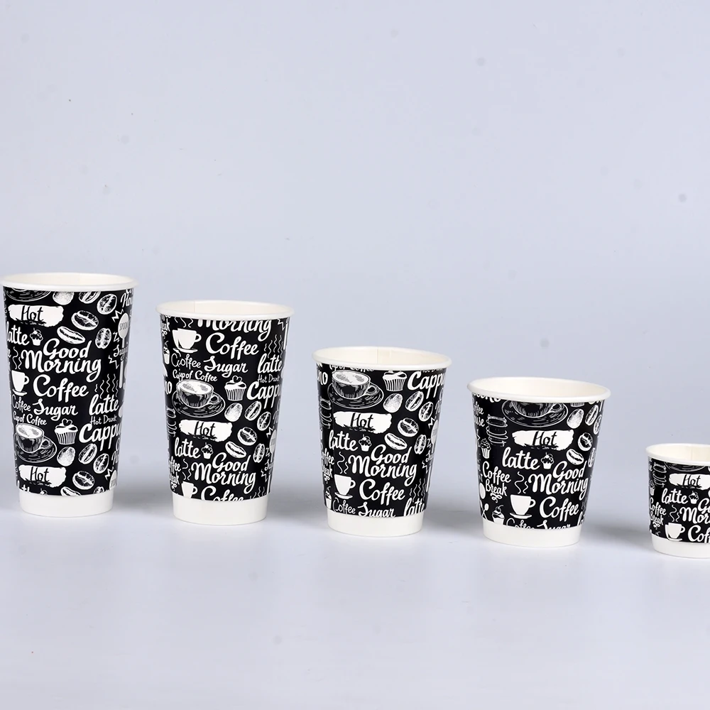 SenAng07 Eco Friendly Printed Logo buy paper cup take away coffee cup 8 oz 12 oz paper cup