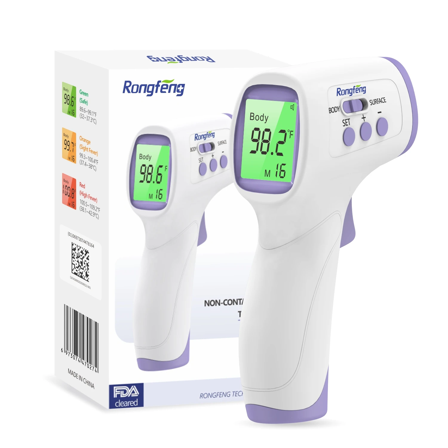 Forehead Thermometer No-touch Infrared Thermometer ,Digital lcd Thermometer with 1s Instant Accuracy for baby Infants,Family