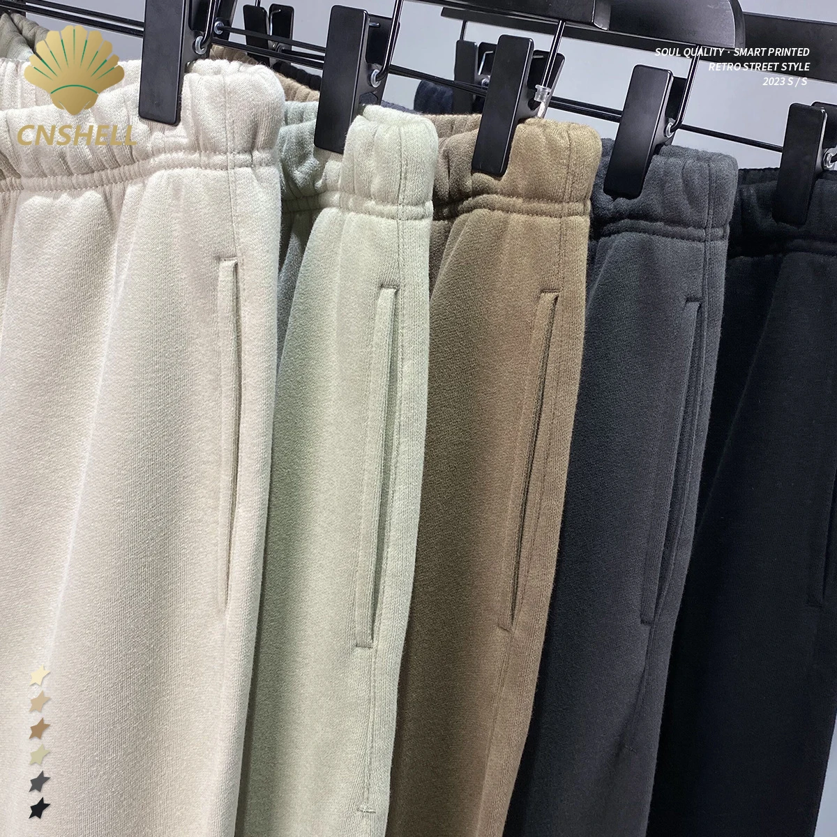 Custom Men  running baggy track pants 365GSM cotton Plus Size straight leg wide leg jogger casual sweat pants for men