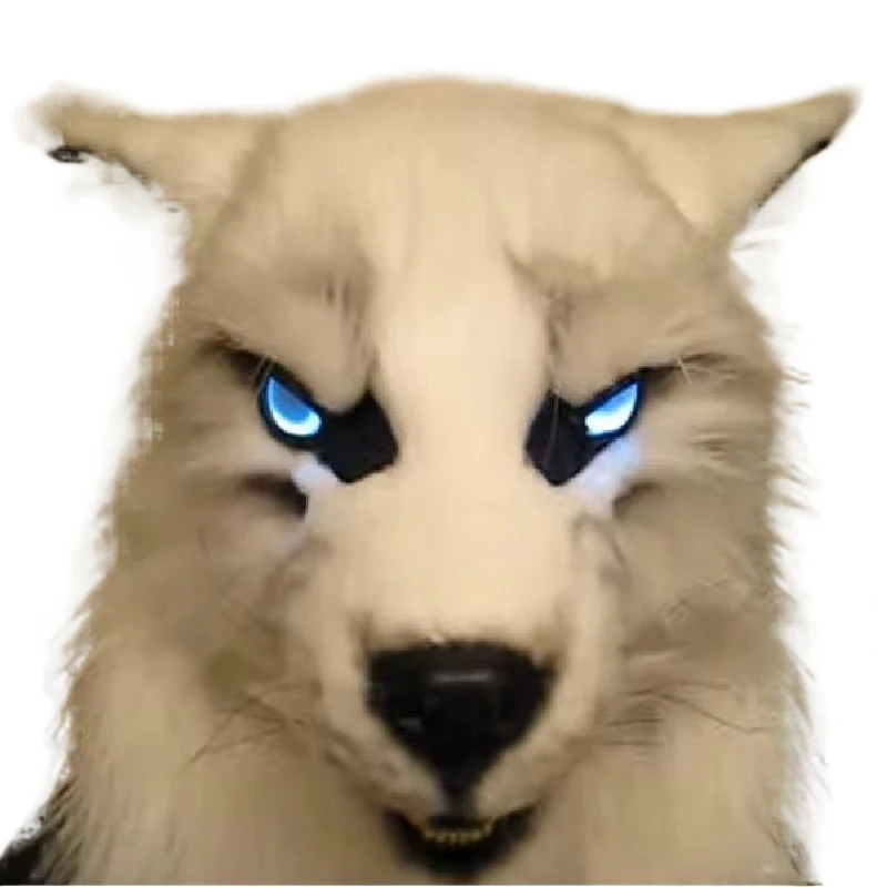 Halloween New Horror Latex Plush Animal Head Mask Ball Party Cos Werewolf Fox Lion Props Costume Role Play Scary Horror Toy