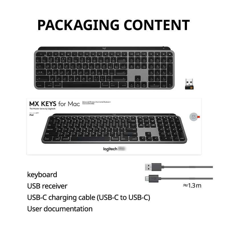 Hot Selling Wholesale Original Logitech Mx Keys For Mac Smart Office Bluetooth Backlit Rechargeable Wireless Keyboard