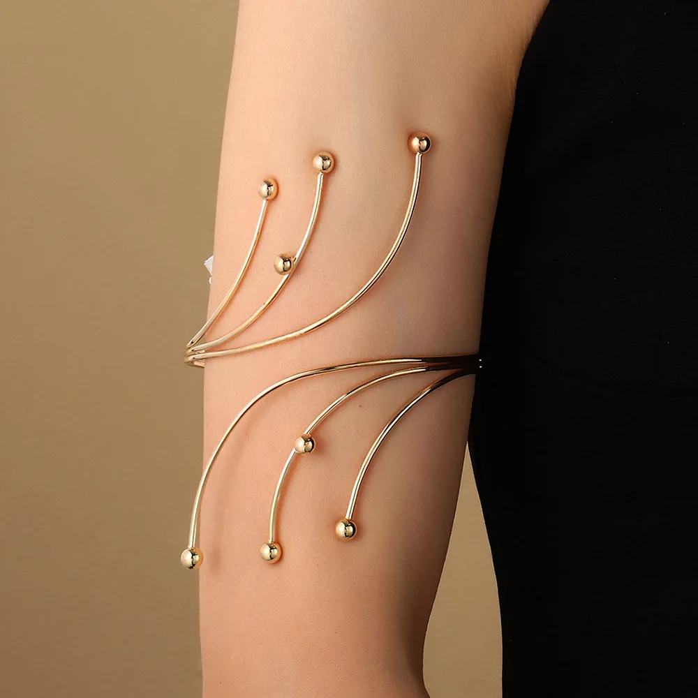 New Fashion High Quality Arm Bracelet Jewelry Gold Plated Geometric Arm Cuff