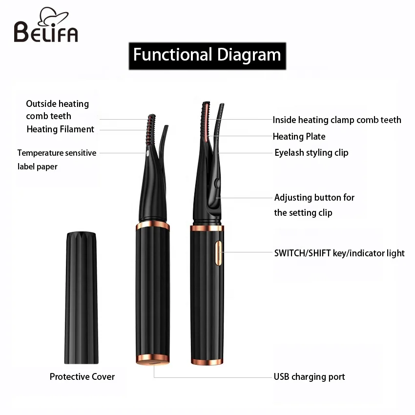 Мини usb Перезаряжаемый бигуди для ресниц с 3 температурными режимами портативный электрическим