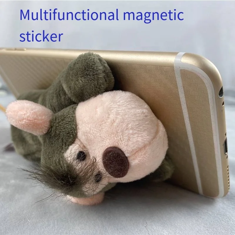 Cute animal doll cartoon refrigerator sticker Creative animal plush toy magnetic small doll home decoration