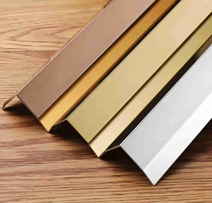 Golden Decoration Profile 304 Stainless Steel Tile Trim L Channel Line Wall Decor Interior Design Shaped Metal