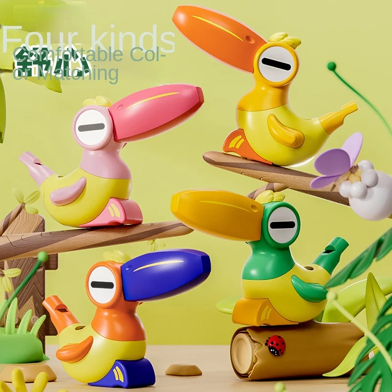 Wholesale cartoon water bird whistle children toy pelican water whistle pronunciation trainer baby trumpet bird call whistle toy