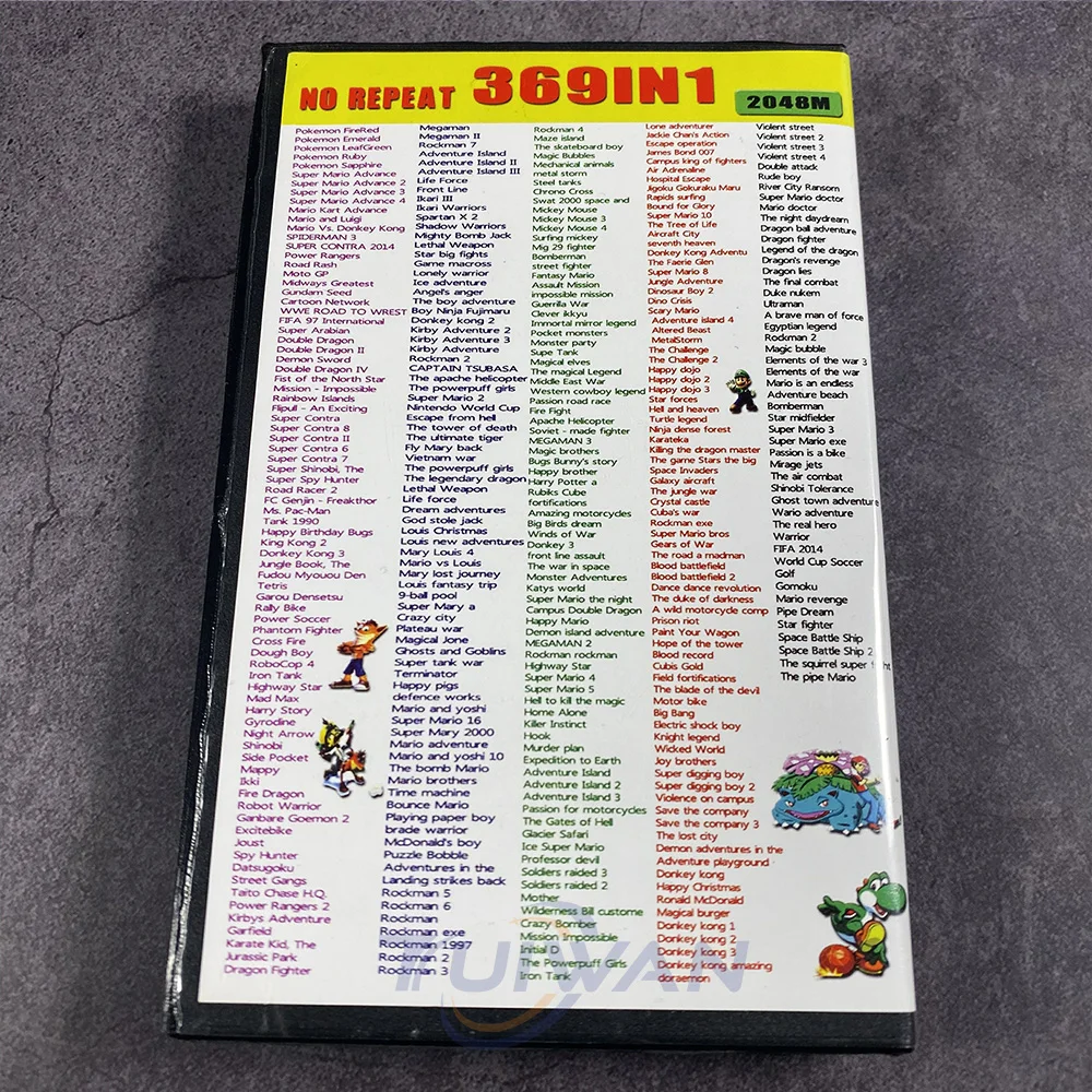video games 369 in 1 Games Card for GBA 369 game card