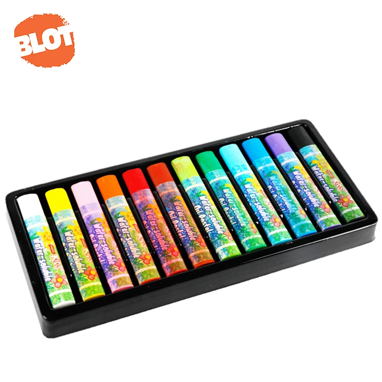 BLOT BROP80009 12pcs Non Toxic Water-soluble TriangularOil Painting StickPastel Crayon Case For Kids