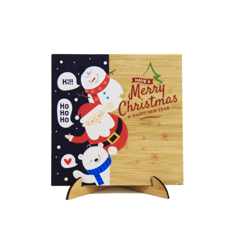 Bamboo Wood Base Photo Postcard Greeting Card Display Stand