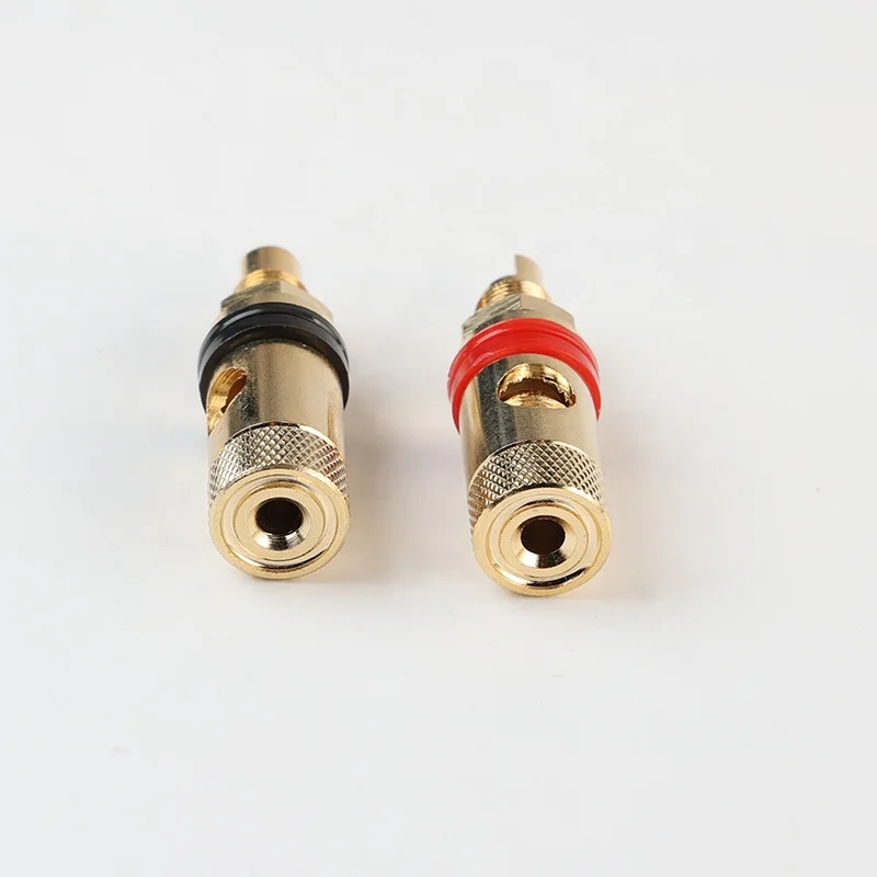 All brass CNC gold plating banana socket jack binding post connector plug in/spiral crimping