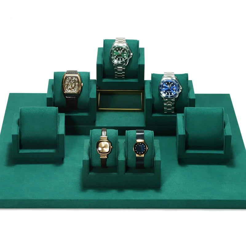 Custom Luxury Watch Window Display Expositores De Reloj Watchstand Watch Display Stand Set For Shop