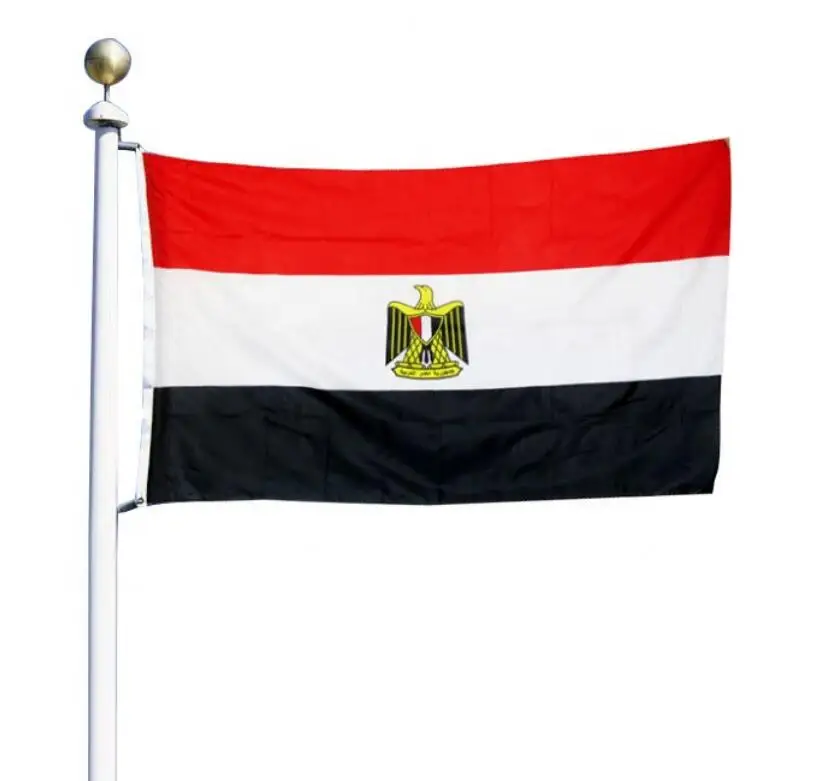 3x5 Foot Egypt Flag Vivid Color Fade Proof Canvas Header Double Stitched Egyptian Flags Polyester with Brass Grommets